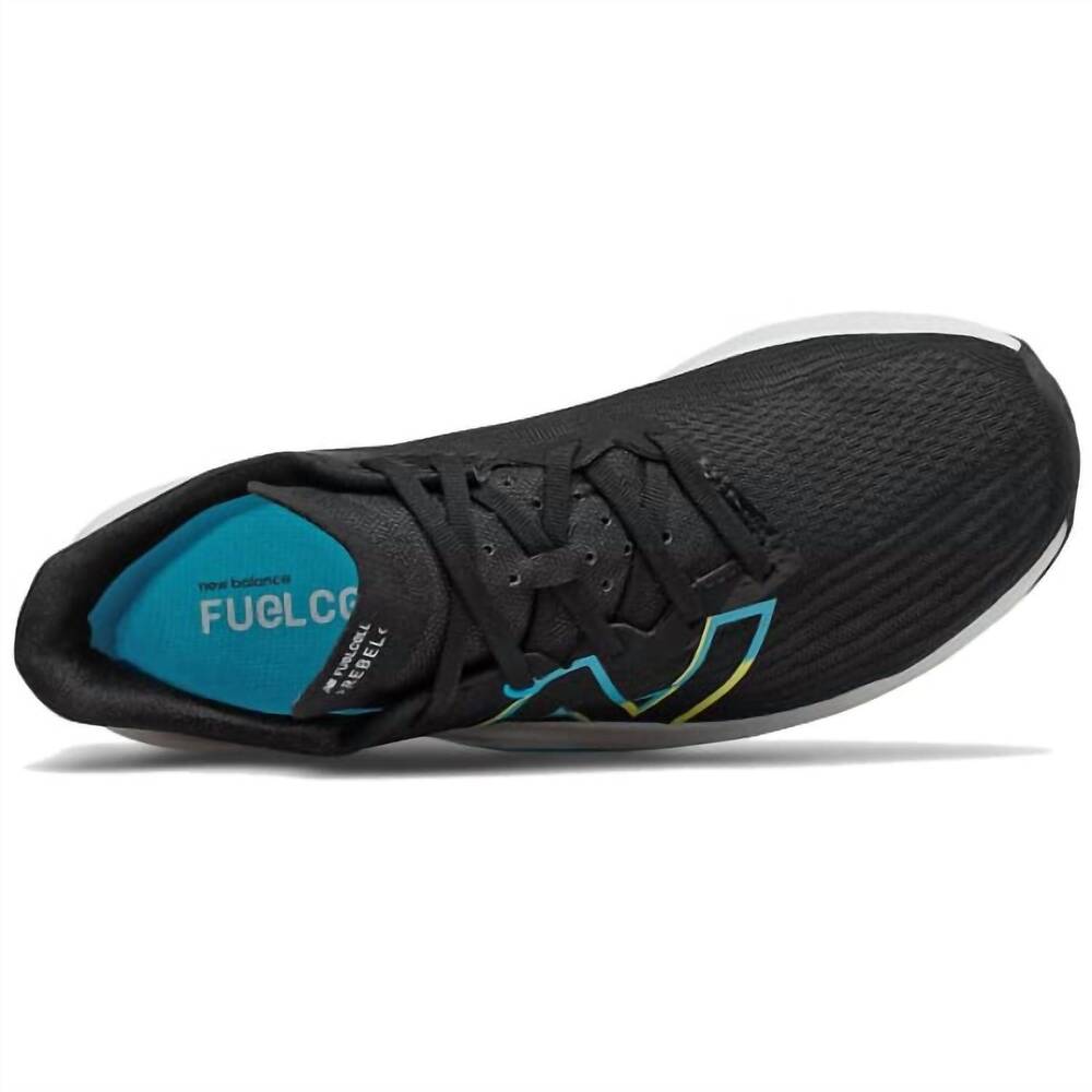 NEW NEW BALANCE men's fuelcell rebel v2 running shoes in black/virtual sky - Picture 4 of 5